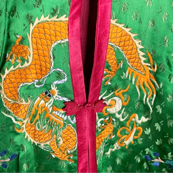 50s China Silk Embroidered Pajamas - Picture 13 of 16